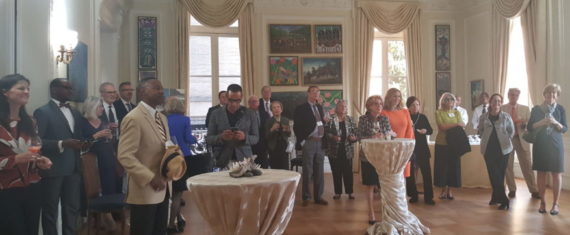 Guests at the Restore Mass Avenue Tenth Birthday Bash at the Embassy of Haiti